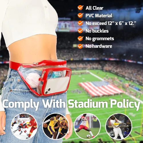 Miniatura 2 de Riñonera Veckle transparente impermeable bonita bolsa de cintura aprobada por el estadio transparente para mujeres y hombres, viajes, playa