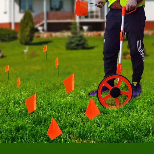 Miniatura 5 de Zozen Paquete de 100 banderas de marcado, 60 naranjas, 20 verdes y 20 azules, para escribir/15 x 4 x 5 pulgadas, banderas de patio para césped