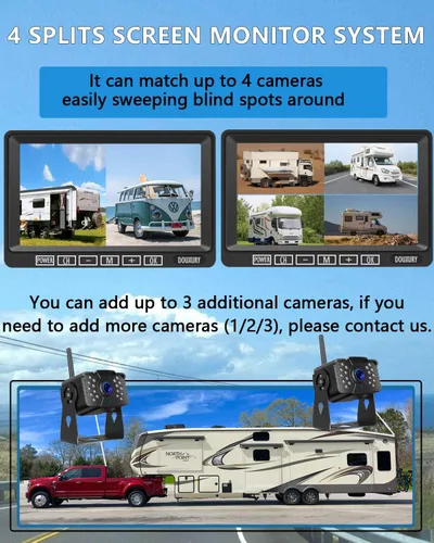 Miniatura 4 de Cámara de respaldo inalámbrica para autocaravana DOUXURY IP69 impermeable con ángulo de visión amplio de 170°, cámara de visión trasera HD 1080P +