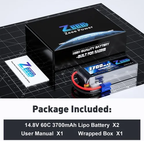 Miniatura 6 de Zeee Batería Lipo 4S 3700mAh 60C 14.8V Batería suave con enchufe EC5 para avión RC helicóptero RC barco UAV Drone FPV RC coche, camión, barco
