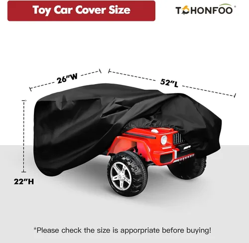 Miniatura 2 de TOHONFOO Funda de auto de juguete para niños, 52 x 26 x 22 pulgadas, resistente al agua, para exteriores, cubierta de protección para ruedas