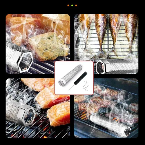 Miniatura 6 de Tubo de ahumador de pellets para parrilla, 12 pulgadas de acero inoxidable de alta calidad, tubo de pellets de madera para barbacoa de gas, carbón