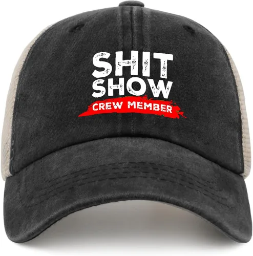 Miniatura 9 de Gorra de béisbol Shit Show Crew Member Gorra de béisbol para mujer Gorra de mezclilla gráfica ajustable