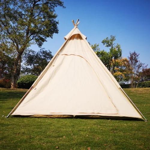 Miniatura 3 de Latourreg Tienda de campaña al aire libre para 2 personas de 6.6 ft de lona para acampar pirámide Tienda grande de pagoda de tipi para adultos