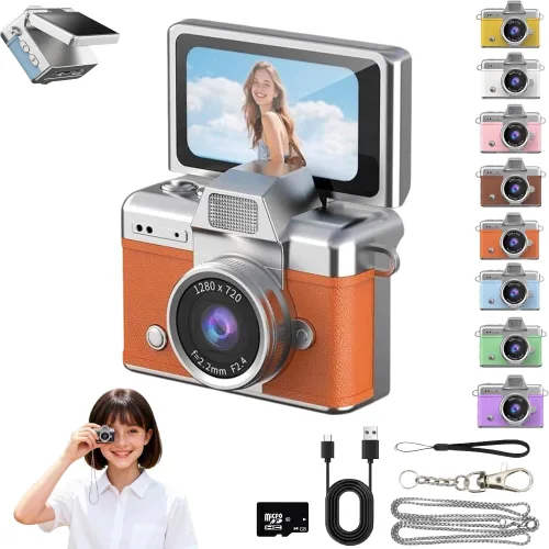 Miniatura 9 de Mini llavero cámara digital retro mini cámara de video digital pequeña cámara corporal 1080P FHD grabación con pantalla IPS de 0.96 pulgadas con 6