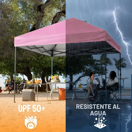 Miniatura 7 de CROWN SHADES Tienda de campaña desplegable de 10 x 10 pies – Cierre central patentado de un empuje, toldo instantáneo para exteriores con bolsa