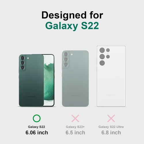 Miniatura 8 de Wirvyuer Funda para Samsung Galaxy S22, bonita funda delgada a prueba de golpes con soporte de carga inalámbrica y protección, verde