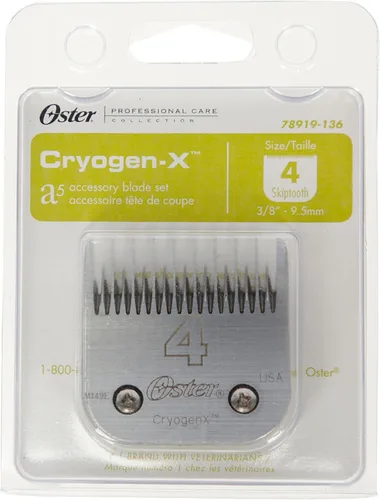 Miniatura 2 de Oster CryogenX - Cuchilla profesional para cortar animales, diente de salto, tamaño 4 (078919-136-005), color plateado