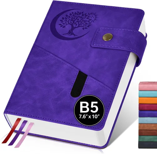 Miniatura 17 de PAIBAS Cuaderno de diario con líneas gruesas de 365 páginas para hombres y mujeres, diarios grandes de cuero A4 para escribir, cuadernos de tapa