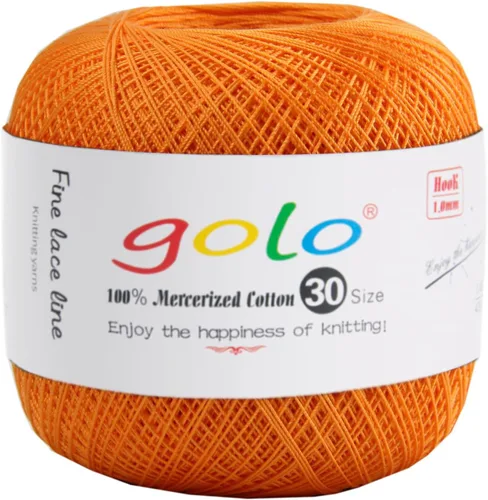 Miniatura 107 de Hilo de ganchillo golo para tejer a mano Tamaño 30, hilo para calados color Hibiscus-166 166-Hibiscu