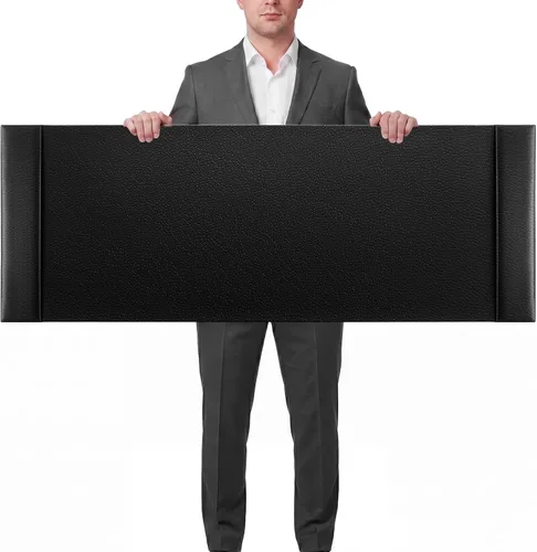 Miniatura 10 de Protector de Escritorio de Cuero 30" x 18" Almohadilla de Escritorio de Cuero con Rieles Laterales Tapete de Escritorio para Oficina Hogar Lugar