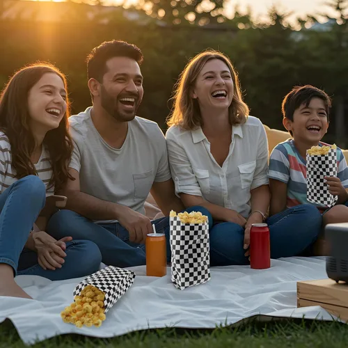 Miniatura 6 de 100 bolsas de papel para palomitas de maíz, para porciones individuales, pequeñas bolsas de palomitas de maíz desechables para fiestas, aperitivos