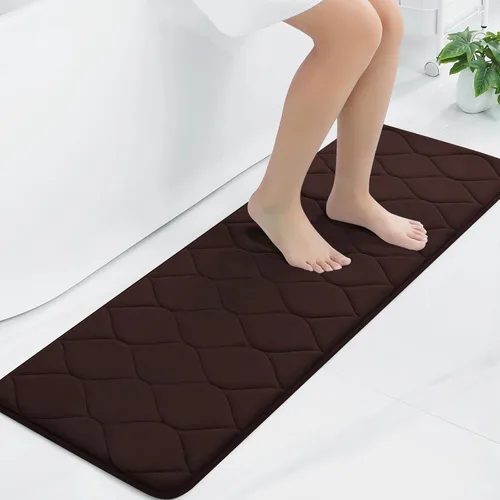 Miniatura 13 de Colorxy - Alfombra de baño de espuma viscoelástica, ultrasuave y antideslizante, absorbe el agua, lavable a máquina, tapete para suelos de ducha
