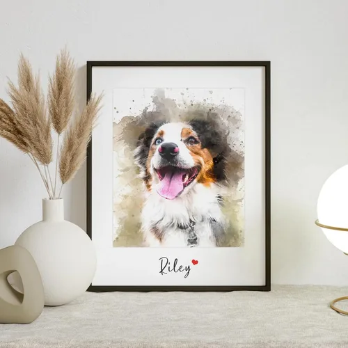 Miniatura 9 de Furrlio Retrato de mascotas de tus fotos - Regalos conmemorativos para perros por pérdida de perro, regalo personalizado para su cumpleaños, regalo