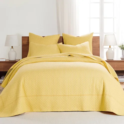 Miniatura 12 de Levtex Home - Juego de edredón reversible con punto de cruz tamaño Queen (104x106 pulgadas) con 2 fundas de almohada (26x20 pulgadas) - Textura