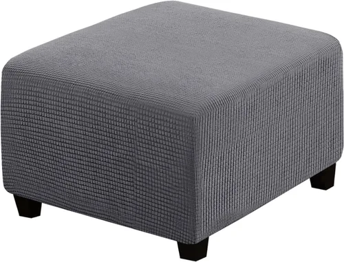 Miniatura 33 de H.VERSAILTEX Funda otomana rectangular de 29 a 34 pies para reposapiés, fundas protectoras para reposapiés, con tela jacquard elástica, gruesa