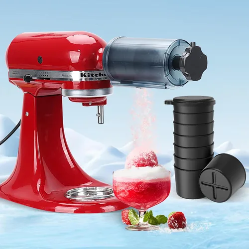 Miniatura 6 de Accesorio de molde de hielo para afeitado KitchenAid, moldes de hielo de plástico reutilizables con tapas para accesorio de afeitadora de hielo