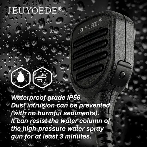 Miniatura 3 de Micrófono de radio impermeable con control remoto Walkie Talkie Micrófono con conector de audio de 0.138 in compatible con Motorola XPR3300 XPR3300e