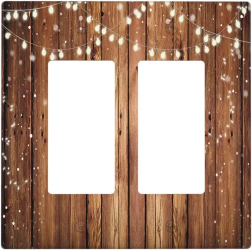 Miniatura 27 de Cubierta decorativa para interruptor, placa de interruptor de luz de 2 bandas, 1 placa de interruptor de luz dúplex de palanca, placas de pared GFCI