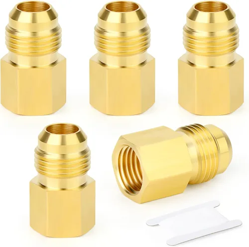 Miniatura 29 de GASHER Adaptador de codo de montaje de tubo de latón de 1/2 pulgada flare x 1/2 pulgada NPT macho Pipe