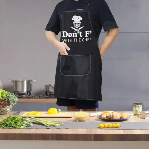 Miniatura 4 de WZMPA Divertido delantal de cocina ajustable para cocinar, regalos de chef Don't f' With The Chef Baking Grill Delantales para papá y hombres