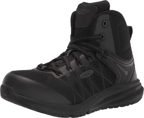 KEEN Utility Vista Energy - Zapatos de trabajo y botas de trabajo con punta compuesta de altura media para hombre negro/cuervo