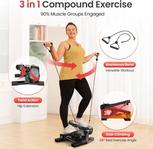 Miniatura 2 de FLYBIRD Home Gym Stair Stepper – Compact Cardio & Lower‑Body Workout Machine, Supports Up to 350 LBS, Targets Legs, Hips & Glutes, Ideal Fitness