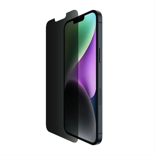 Miniatura 13 de Belkin ScreenForce - Protector de pantalla de privacidad de vidrio templado para iPhone 14 Pro, superficie tratada con revestimiento antihuellas