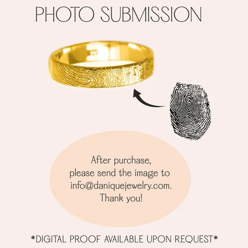 Miniatura 8 de Anillo de huella digital o escritura a mano grabado a partir de la fotografía, disponible en oro vermeil, oro rosa vermeil o plata de ley