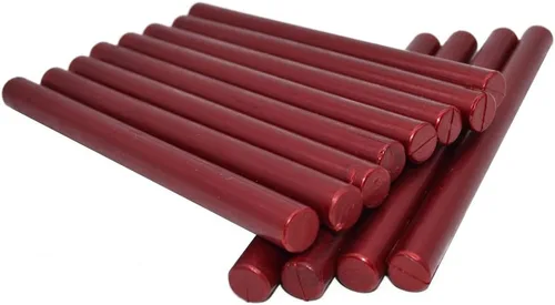 Miniatura 2 de Barra de cera selladora con destellos rojo sangre brillante para pistola de pegamento de gran tamaño - Paquete de 12