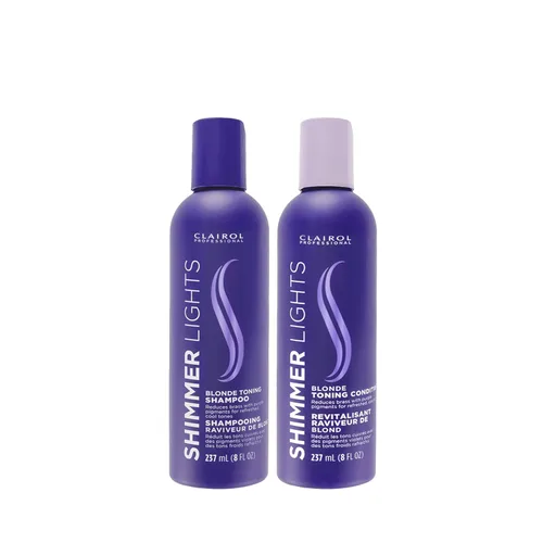 Miniatura 2 de Clairol Professional Shimmer Lights - Champú y acondicionador morado Neutraliza los tonos latones y amarillos Para cabello rubio, plateado, gris