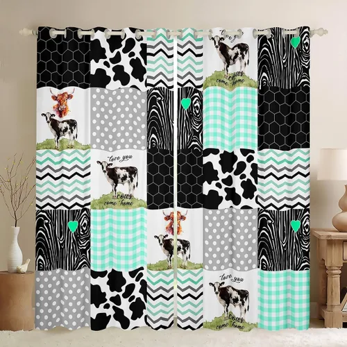Miniatura 12 de Erosebridal - Paneles de cortina con notas musicales retro rotantes para ventana, cortinas estilo grunge de música rock para niños y adultos