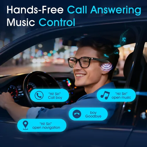 Miniatura 2 de Gafas de traducción AI unisex con más de 140 idiomas, lentes inteligentes Bluetooth con micrófono y altavoces integrados, interruptor de pasillo