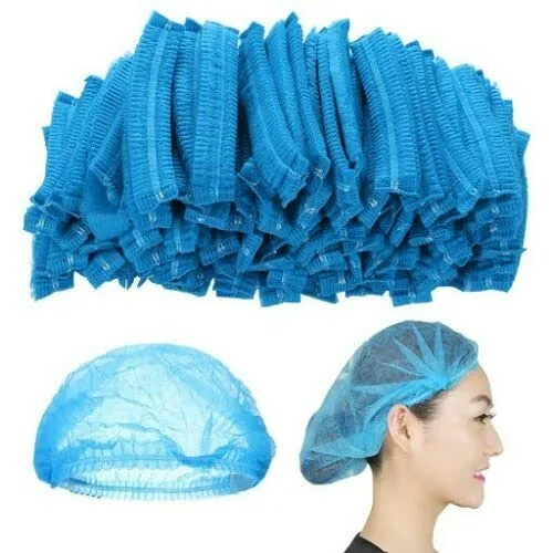 Miniatura 8 de Bluehill 100 piezas Red de pelo de 21 pulgadas desechables Bouffant Caps Redecillas azules, cubierta para el cabello, no plisadas Gorros
