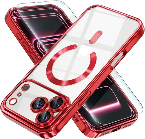 Miniatura 31 de Misea Funda magnética para iPhone 14 compatible con MagSafe [nunca amarillenta] [protección contra caídas de grado militar] protector completo