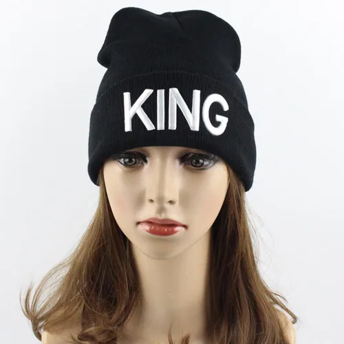 Miniatura 6 de MIUNIKO 2 gorros de invierno con capucha de calavera de rey y reina para parejas