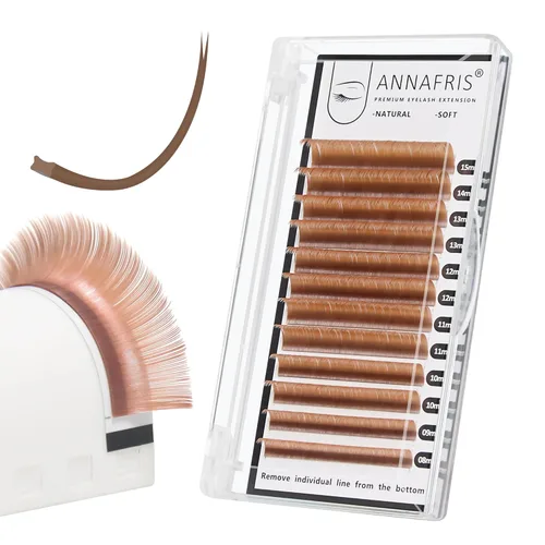 Miniatura 9 de Extensión de pestañas elipse planas, 0.008 in, rizo D, 0.315-0.591 in, natural, suave, negro mate, pestañas postizas individuales, puntas divididas