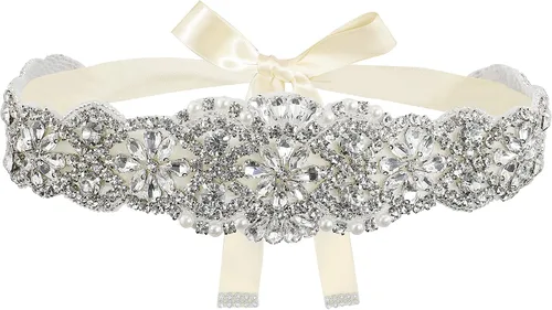 Miniatura 14 de Lovful Cinturón trenzado de cristal nupcial del marco del vestido de novia del Rhinestone