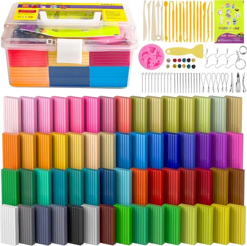 Miniatura 11 de Arcilla Polimérica de 72 Colores, Arcilla de Modelar para Conjuntos Infantiles - Incluye Herramientas de Escultura y Accesorios con Estuche de 72