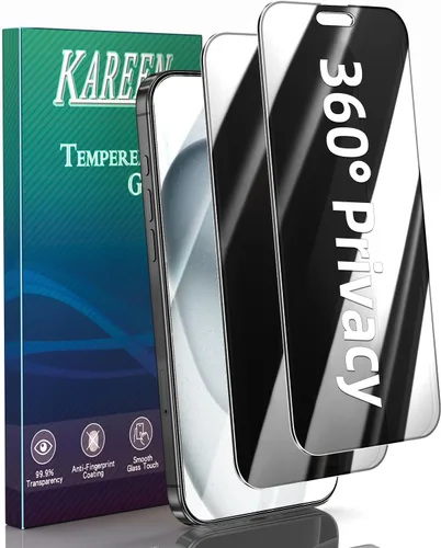 Miniatura 18 de KAREEN Paquete de 2 protectores de pantalla para iPhone 15/ iPhone 15 Pro, película de vidrio templado de 6.1 pulgadas, dureza 9H, antiarañazos, sin