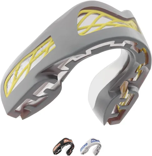 Miniatura 9 de SAFEJAWZ Protector bucal, triple capa para adultos con estuche, boquilla de fácil ajuste extraíble de alta calidad para fútbol, boxeo, lacrosse