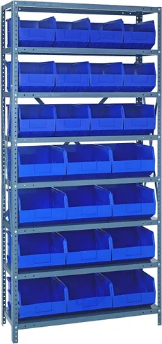 Miniatura 238 de Quantum QSBU-245BK Heavy Duty Shelving Unit with (7) Shelves and (24) QUS245 Black Bins for Garage Warehouse Storage Distribution 400 lb Load