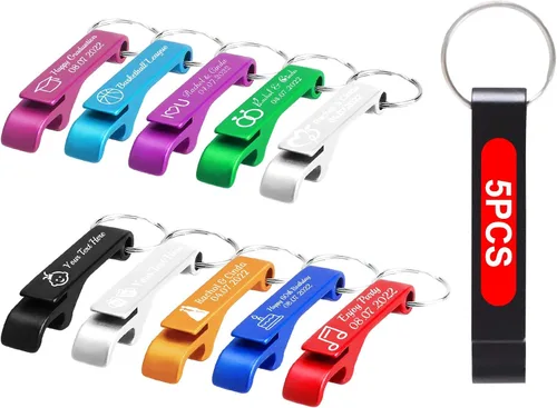 Miniatura 7 de 150 Uds. Abrebotellas personalizado llavero a granel abrebotellas personalizado regalo de boda con texto de logotipo grabado personalizado abridor