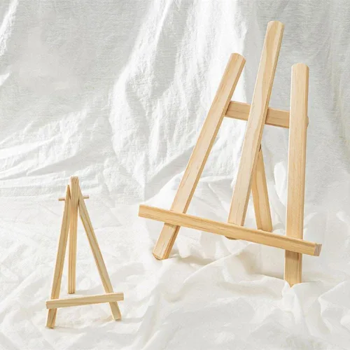 Miniatura 3 de Mini caballete de exhibición de madera, soporte de mesa de madera natural para lienzos pequeños, manualidades infantiles, tarjetas de visita