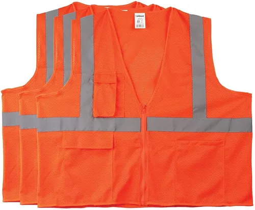 Miniatura 4 de J. J. Keller & Associates, Inc. Chaleco de seguridad tipo R Clase 2 - Malla de poliéster Hi Viz, paquete de 3 unidades Lima