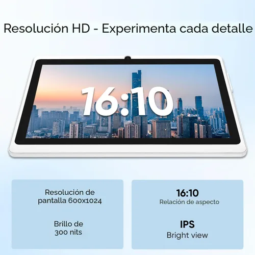 Miniatura 5 de HNVHNV Tablet Android 15 de 7 Pulgadas, 9 GB RAM 32 GB ROM 1 TB Expansión, Procesador Quad-core, Cámara Dual, WiFi 5G/2.4G, Bluetooth, Control Negro