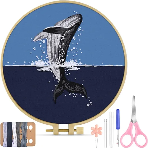 Miniatura 21 de TINDTOP Kit de Bordado para Principiantes Adultos, Kit de Bordado de Pájaros para Principiantes, Incluye Tela de Bordado Aros Hilos para Amantes