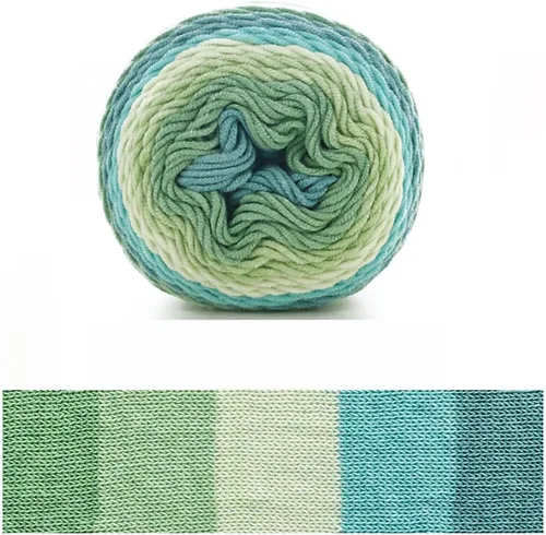 Miniatura 25 de Hilo de color de algodón para tartas, hilo multicolor arcoíris para tejer y tejer a ganchillo, 2 bolas de 7.05 oz, 45% algodón, 55% acrílico, hilo