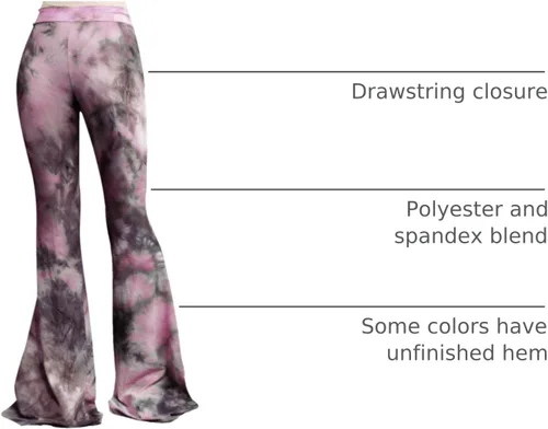 Miniatura 115 de ShopMyTrend - Pantalones de yoga largos con piernas anchas y acampanadas estilo palazzo, con cintura alta, para mujer