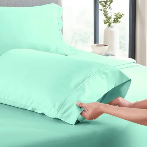 Miniatura 41 de Juego de sábanas de tamaño King, 4 piezas, sábanas negras King, sábanas de lino ultra suaves y transpirables para cama tamaño King, sábanas de cama